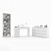 Office Furniture Set Desk Arto + Chest of Drawers Malwa M6 + Shelf R60 WHITE for Office Room