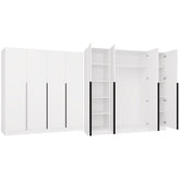 SENSO Wardrobe 4D 200 CM 4 Doors Black Handles for Living Room Bedroom WHITE