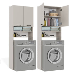 1-Szafka Łazienkowa na Pralkę POLA DK KASZMIR BEŻ Regał Słupek 180X64X30-1