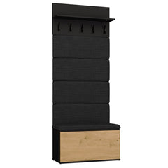 1-Wieszak + Szafka LIOR CZERŃ / DĄB ARTISAN Do Przedpokoju-1