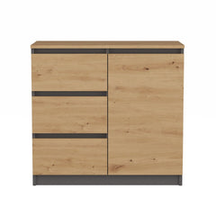 4-Komoda Malwa 1D3S/BA ANTRACYT DĄB ARTISAN-4