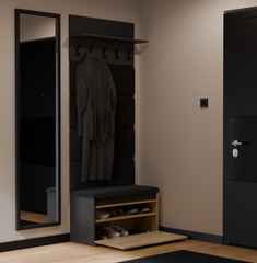 4-Wieszak + Szafka LIOR CZERŃ / DĄB ARTISAN Do Przedpokoju-4