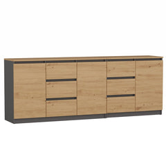 1-Komoda COSTA 1D3S/2D3S BA ANTRACYT DĄB ARTISAN-1