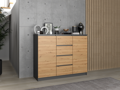2-Komoda Malwa 2D4S 120 ANTRACYT DĄB ARTISAN-2