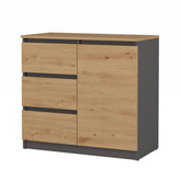 1-Komoda Malwa 1D3S/BA ANTRACYT DĄB ARTISAN-1