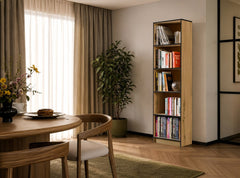 ESTANTE R50 Armário para Livros ARTISAN OAK BORDAS PRETAS 5 Prateleiras para Escritório