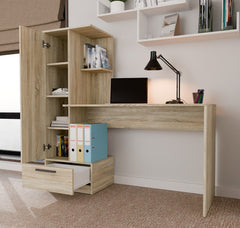 COSMO DESK + SHELF SET SONOMA OAK