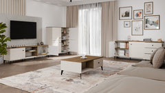 3-Komoda POINT 2D3S Kaszmir Beż Dąb Castello Szafka 3 Szuflady 2 Drzwi Salon-3