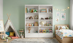 Office Shelf Set 2x PALERMO Cabinet 2 Drawers 8 Shelves For Office WHITE