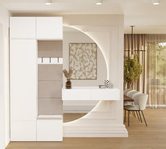 HAGA II 1SZ1W WHITE HALLWAY FURNITURE Set + Hanger + Seat