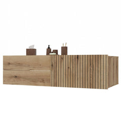 1-SZAFKA POD UMYWALKĘ TIGO 1D2S DĄB EVOKE 140 CM 2 SZUFLADY RYFLOWANY FRONT WISZĄCA-1