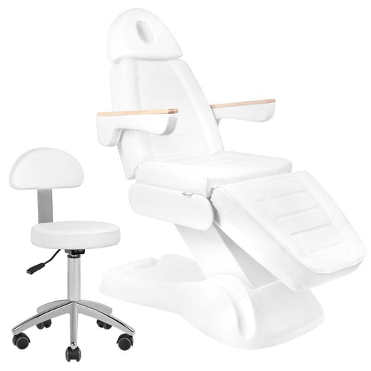 Cadeira elétrica cosmética lux 273b + banco 304 branco