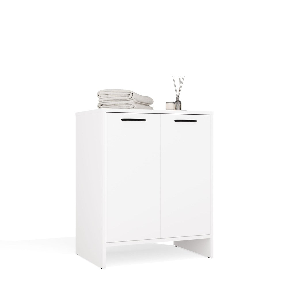 14-Szafka Łazienkowa NINA 2DUM BIAŁY 2 Drzwi Półki Regał Pod Umywalkę-14