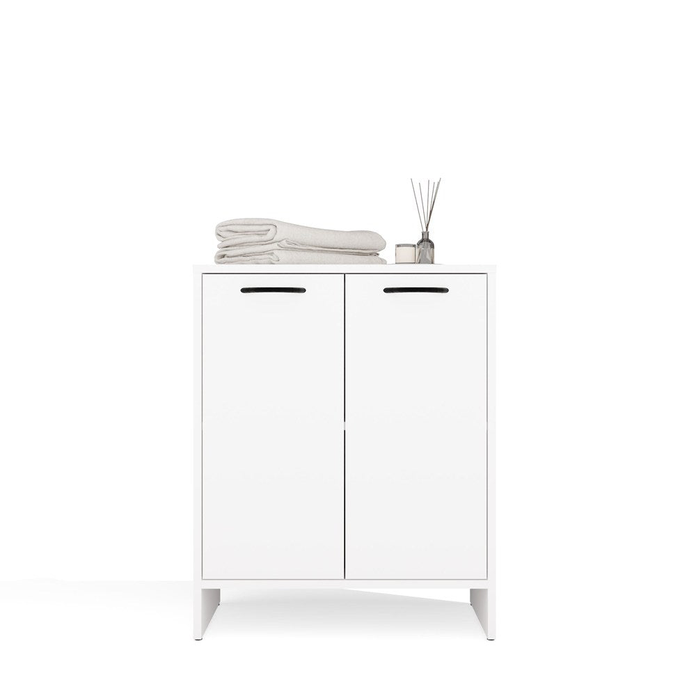 16-Szafka Łazienkowa NINA 2DUM BIAŁY 2 Drzwi Półki Regał Pod Umywalkę-16