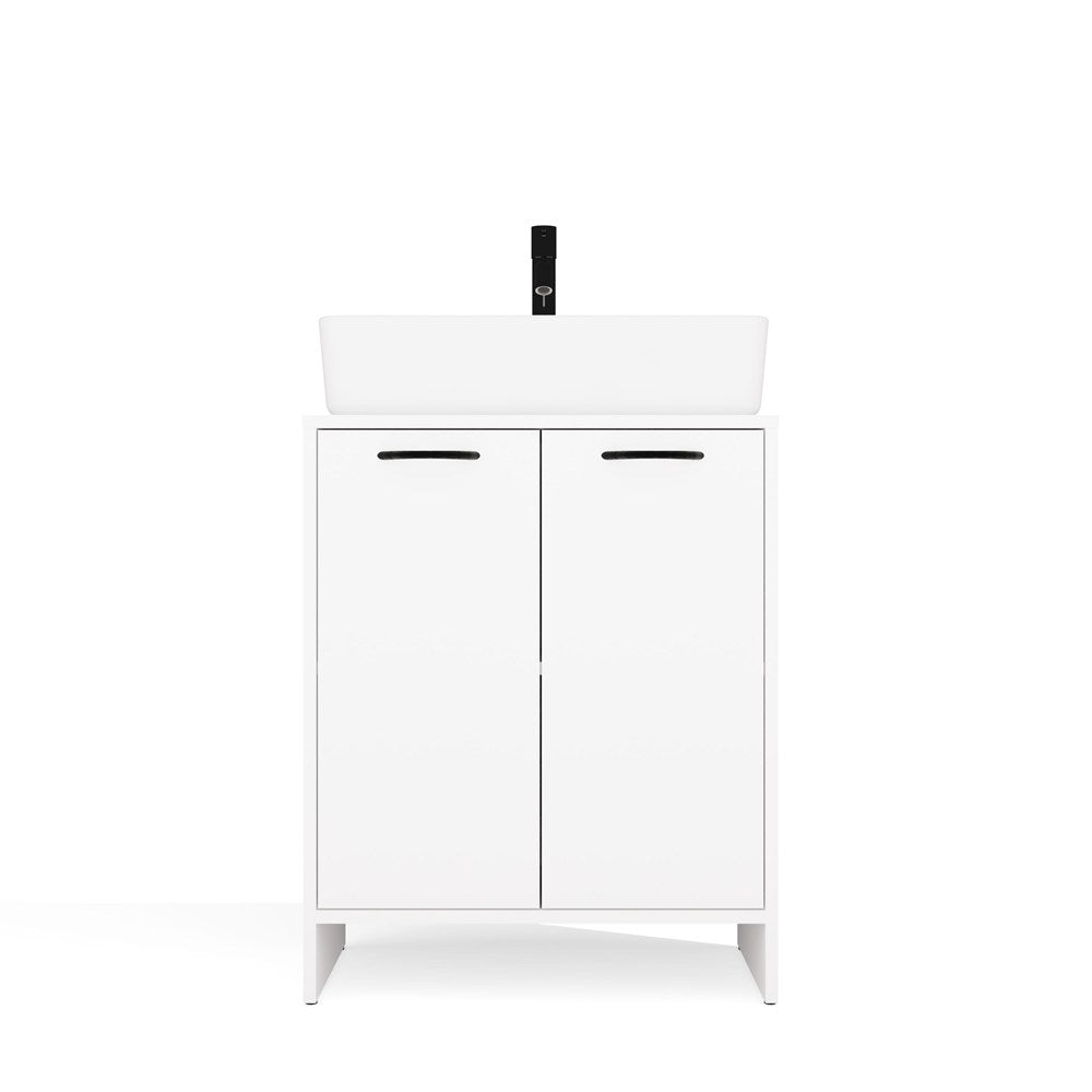 15-Szafka Łazienkowa NINA 2DUM BIAŁY 2 Drzwi Półki Regał Pod Umywalkę-15