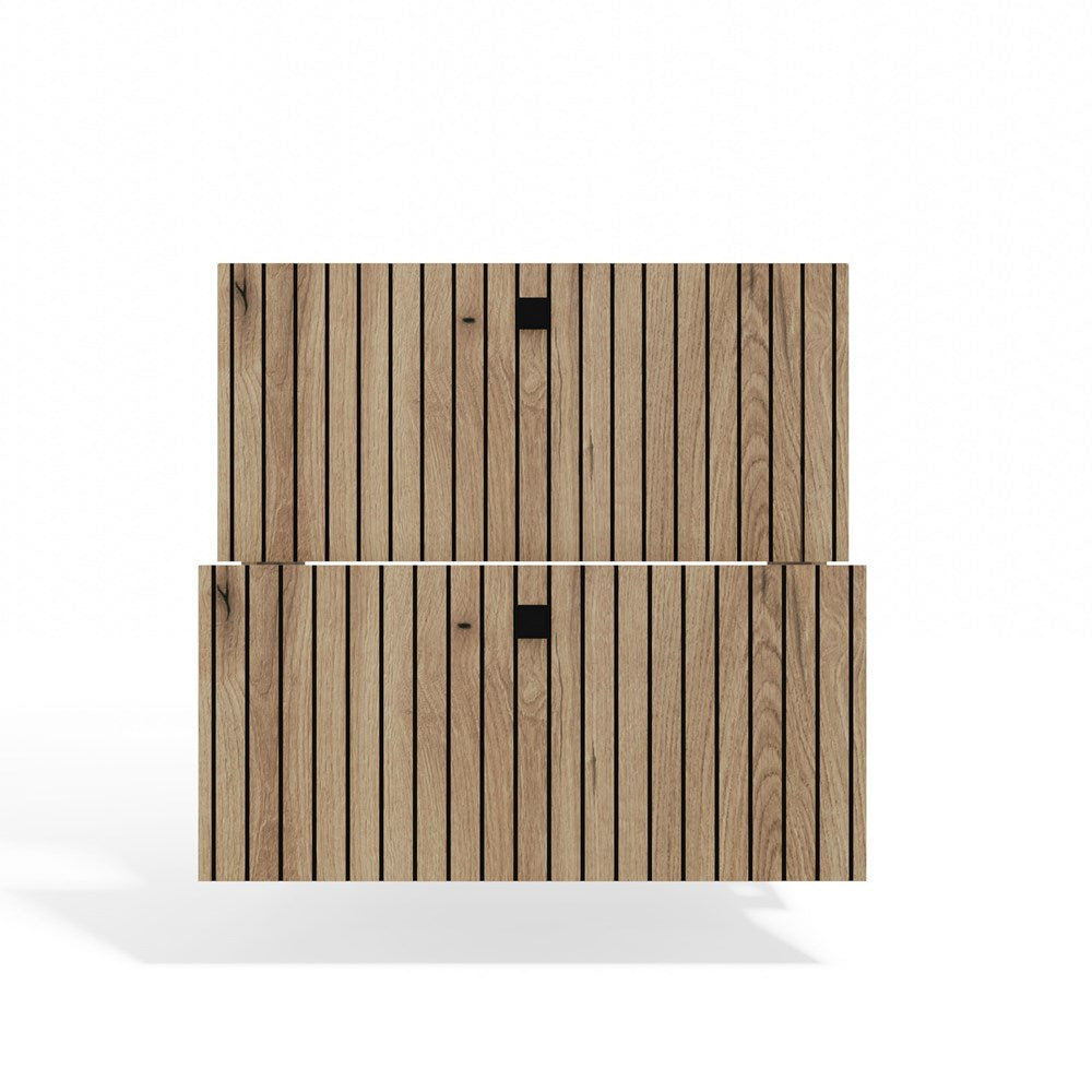 13-SZAFKA POD UMYWALKĘ TIGO 60 2S DĄB EVOKE 2 SZUFLADY RYFLOWANY FRONT WISZĄCA-13