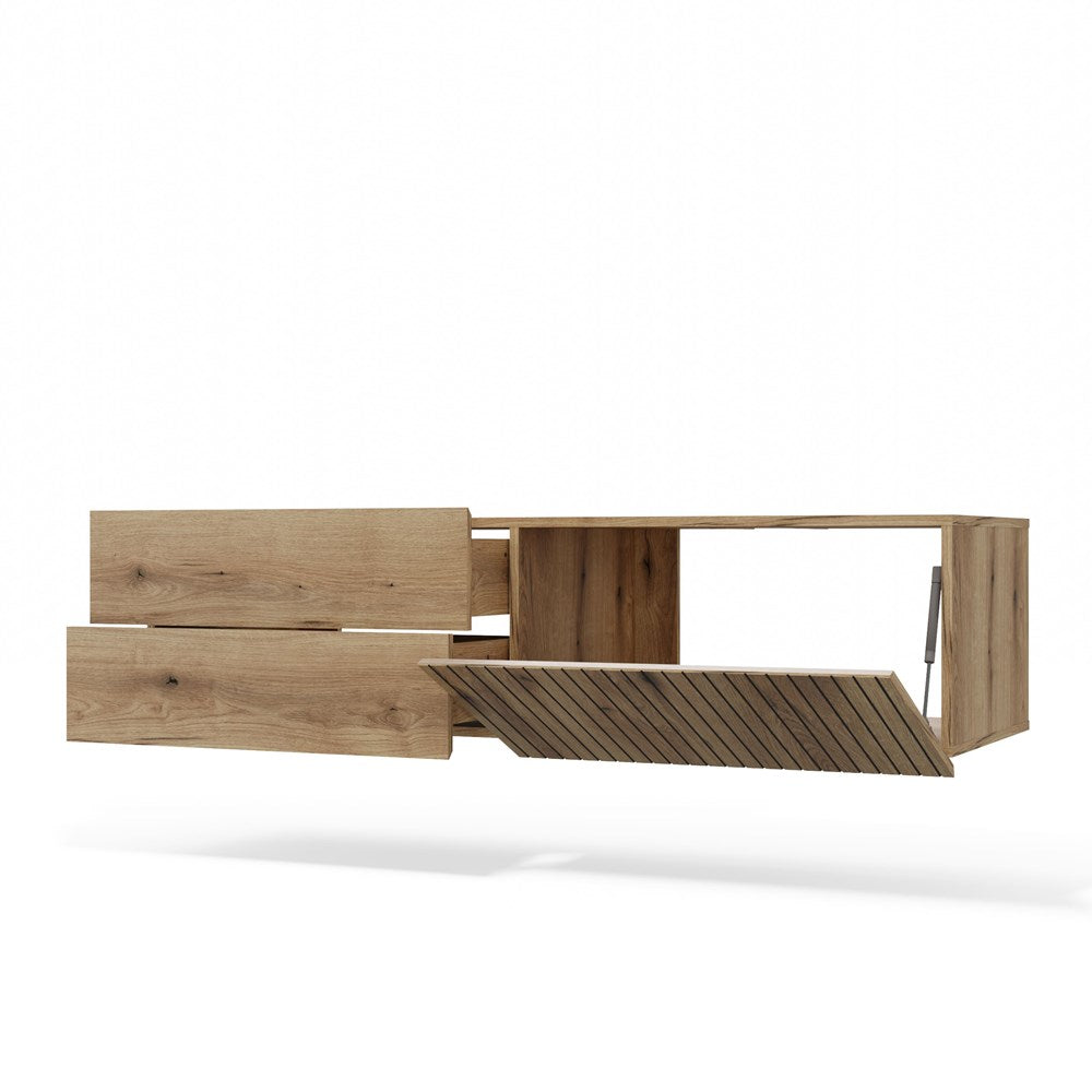 15-SZAFKA POD UMYWALKĘ TIGO 1D2S DĄB EVOKE 140 CM 2 SZUFLADY RYFLOWANY FRONT WISZĄCA-15