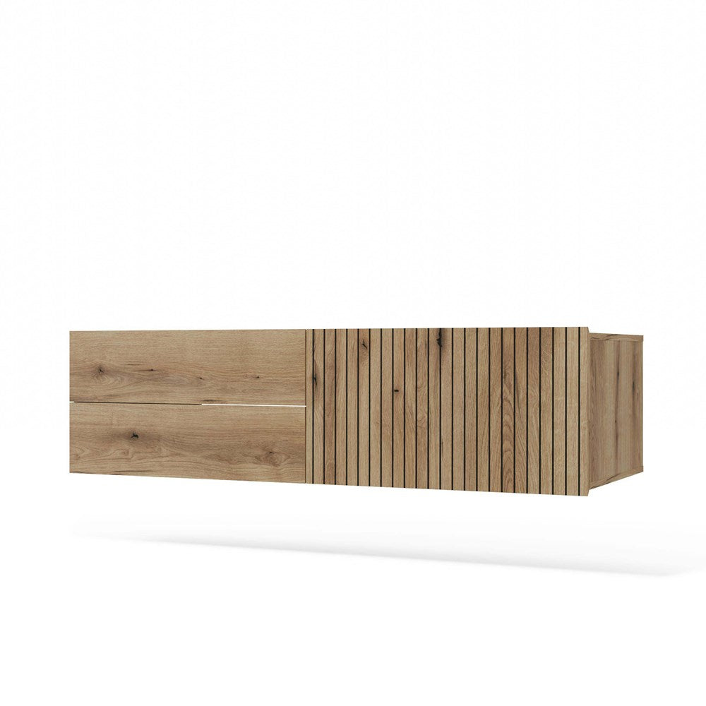 8-SZAFKA POD UMYWALKĘ TIGO 1D2S DĄB EVOKE 140 CM 2 SZUFLADY RYFLOWANY FRONT WISZĄCA-8