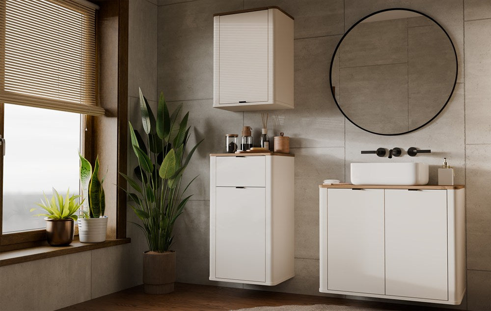 Bathroom Cabinet CORDOBA 2D1S CASHMERE OAK CASTELLO Wall-Mounted Column Drawer