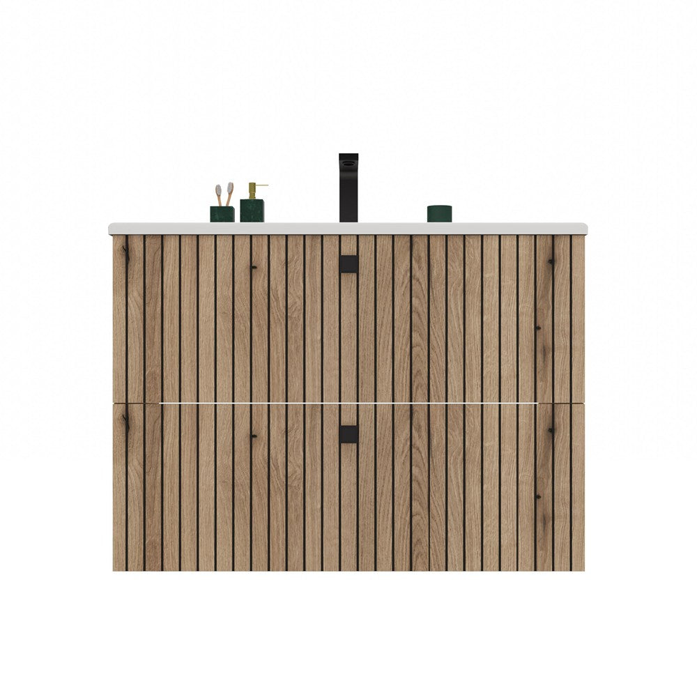 13-SZAFKA POD UMYWALKĘ TIGO 80 2S DĄB EVOKE RYFLOWANY FRONT + UMYWALKA-13