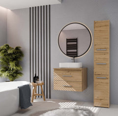 NEL 60 Bathroom Sink Cabinet with 2 Drawers OAK ARTISAN