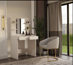 3-Toaletka Kosmetyczna z Lustrem Do Makijażu MARINA 4P + Biurko 2S KASZMIR-3