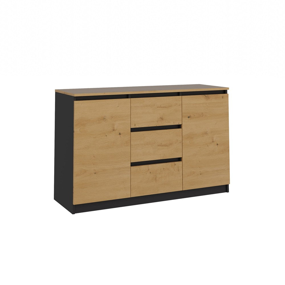 1-Komoda Malwa 2D3S/BA ANTRACYT DĄB ARTISAN-1