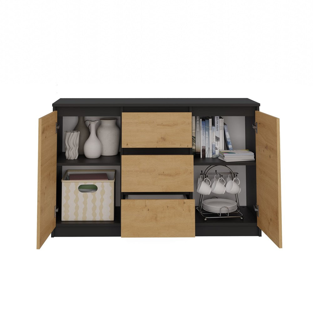 6-Komoda Malwa 2D3S ANTRACYT DĄB ARTISAN-6