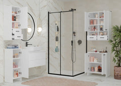 4-Szafka Łazienkowa NINA 2DUM BIAŁY 2 Drzwi Półki Regał Pod Umywalkę-4