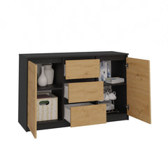 4-Komoda Malwa 2D3S ANTRACYT DĄB ARTISAN-4