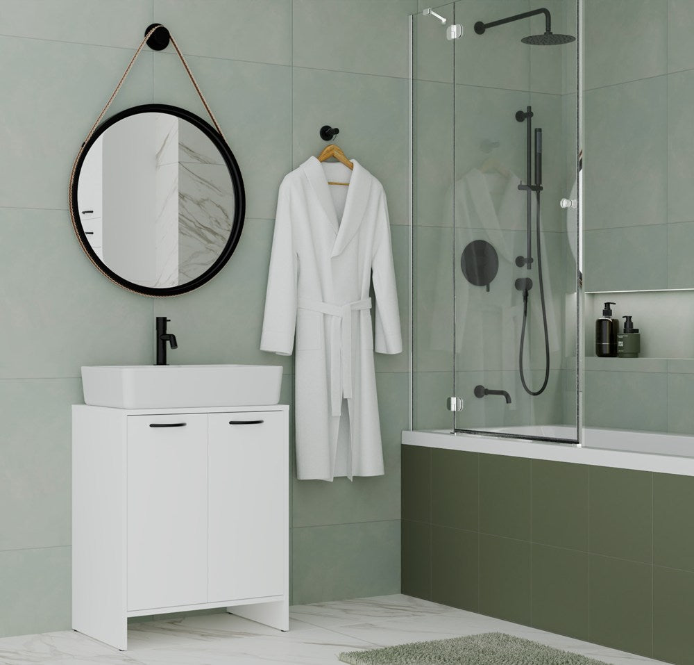 7-Szafka Łazienkowa NINA 2DUM BIAŁY 2 Drzwi Półki Regał Pod Umywalkę-7