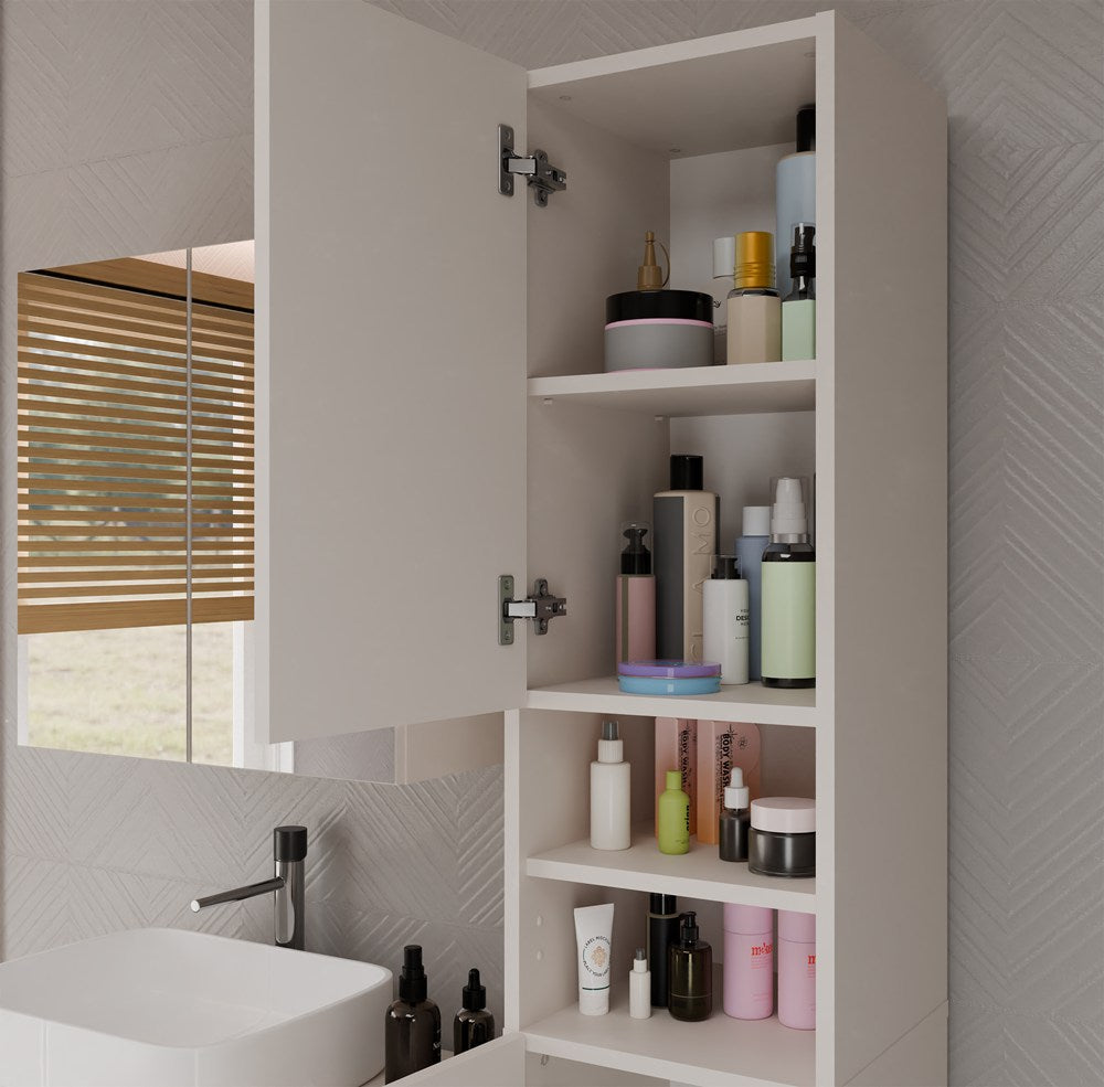 3-Szafka Łazienkowa Słupek 32 cm MARBELA 1.0 Regał Słupek 2 Drzwi KASZMIR BEŻ-3