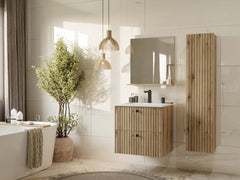 2-SZAFKA POD UMYWALKĘ TIGO 60 2S DĄB EVOKE 2 SZUFLADY RYFLOWANY FRONT WISZĄCA-2