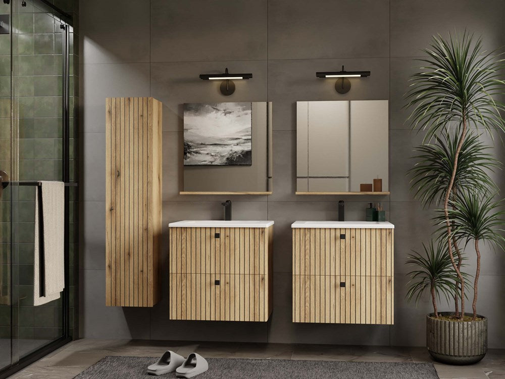 4-SZAFKA POD UMYWALKĘ TIGO 60 2S DĄB EVOKE RYFLOWANY FRONT + UMYWALKA-4