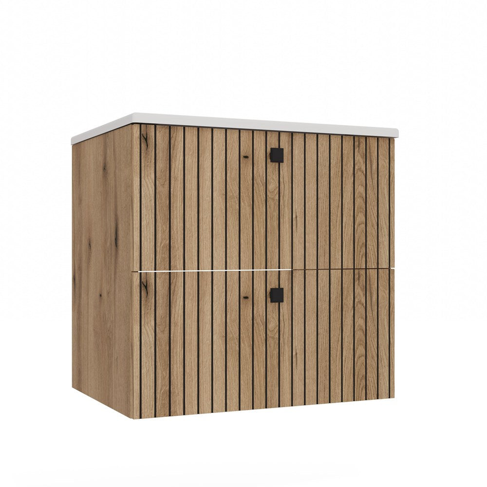 11-SZAFKA POD UMYWALKĘ TIGO 60 2S DĄB EVOKE RYFLOWANY FRONT + UMYWALKA-11