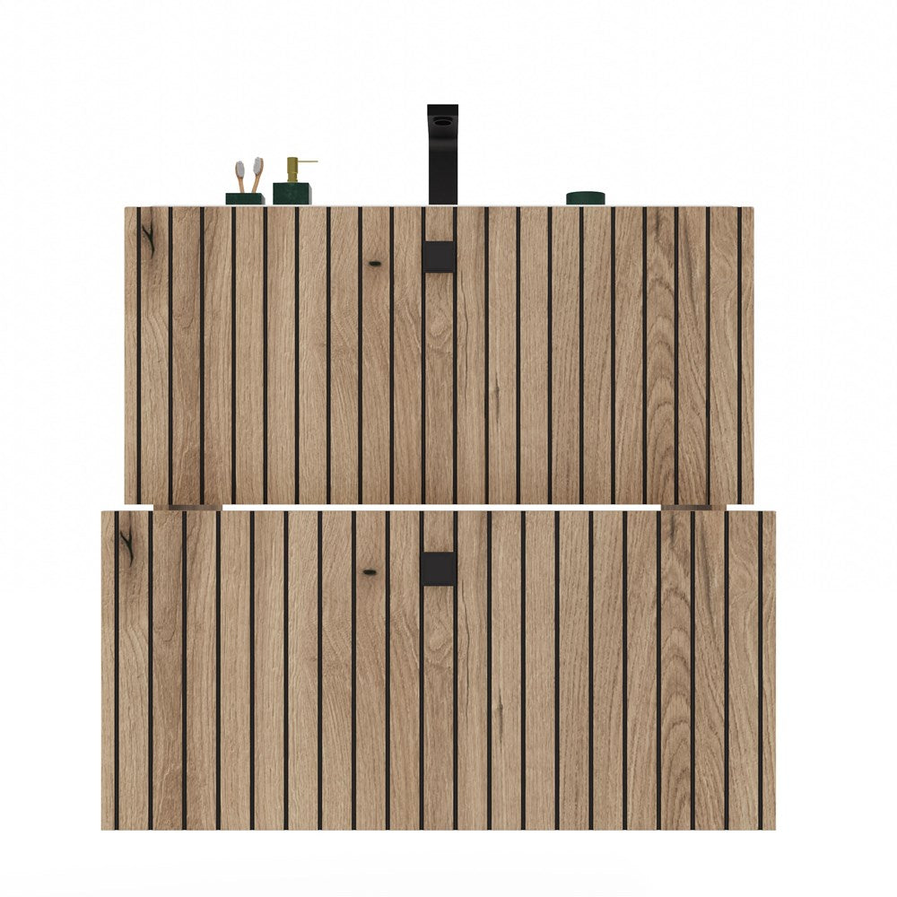 14-SZAFKA POD UMYWALKĘ TIGO 60 2S DĄB EVOKE 2 SZUFLADY RYFLOWANY FRONT WISZĄCA-14