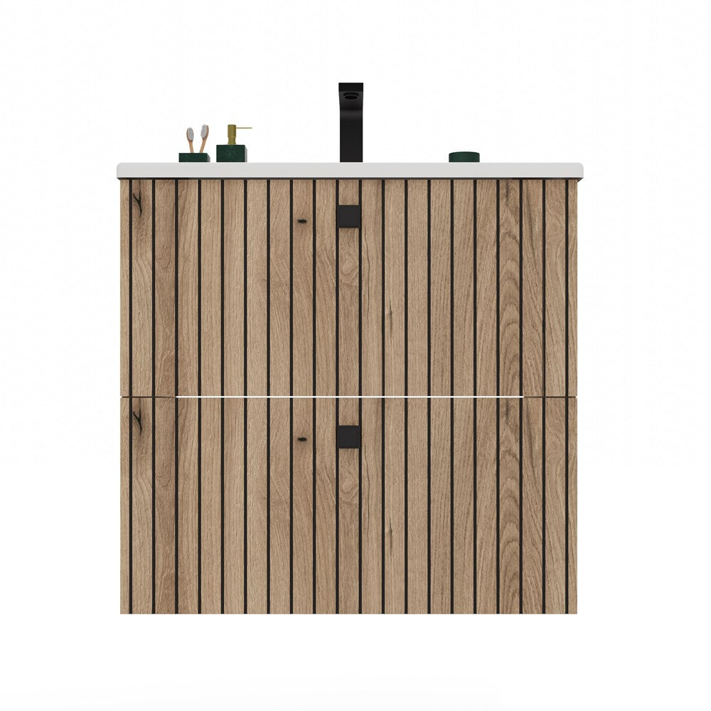 14-SZAFKA POD UMYWALKĘ TIGO 60 2S DĄB EVOKE RYFLOWANY FRONT + UMYWALKA-14