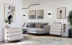 4-Komoda AMBER 3S Szafka 3 Szuflady Do Sypialni Salonu KASZMIR Beż-4