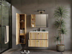 3-SZAFKA POD UMYWALKĘ TIGO 80 2S DĄB EVOKE RYFLOWANY FRONT + UMYWALKA-3