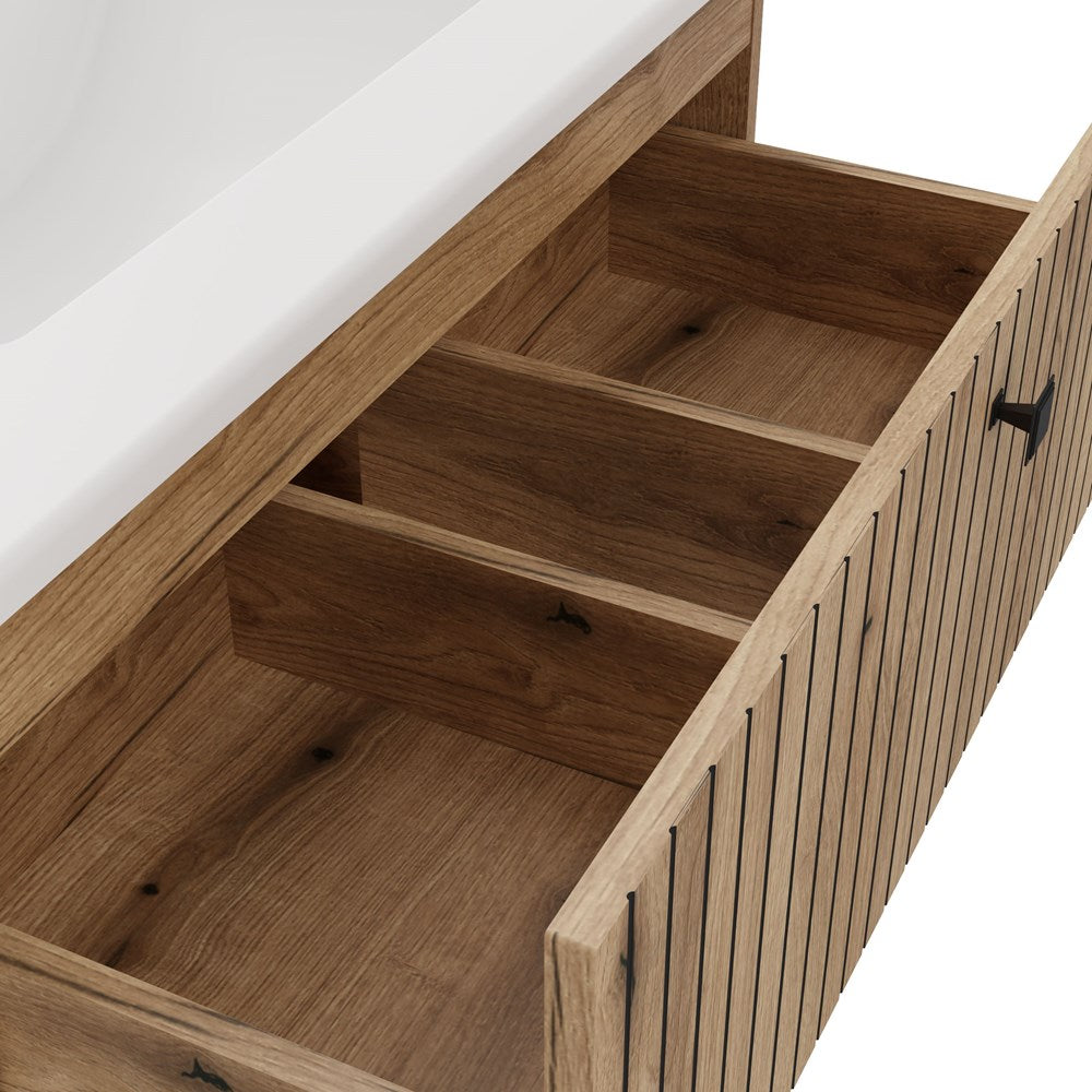 11-SZAFKA POD UMYWALKĘ TIGO 80 2S DĄB EVOKE 2 SZUFLADY RYFLOWANY FRONT WISZĄCA-11