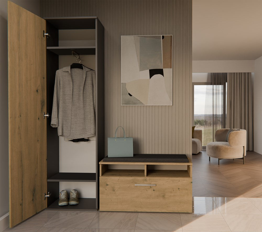 3-Szafa DUO ANTRACYT DĄB ARTISAN-3