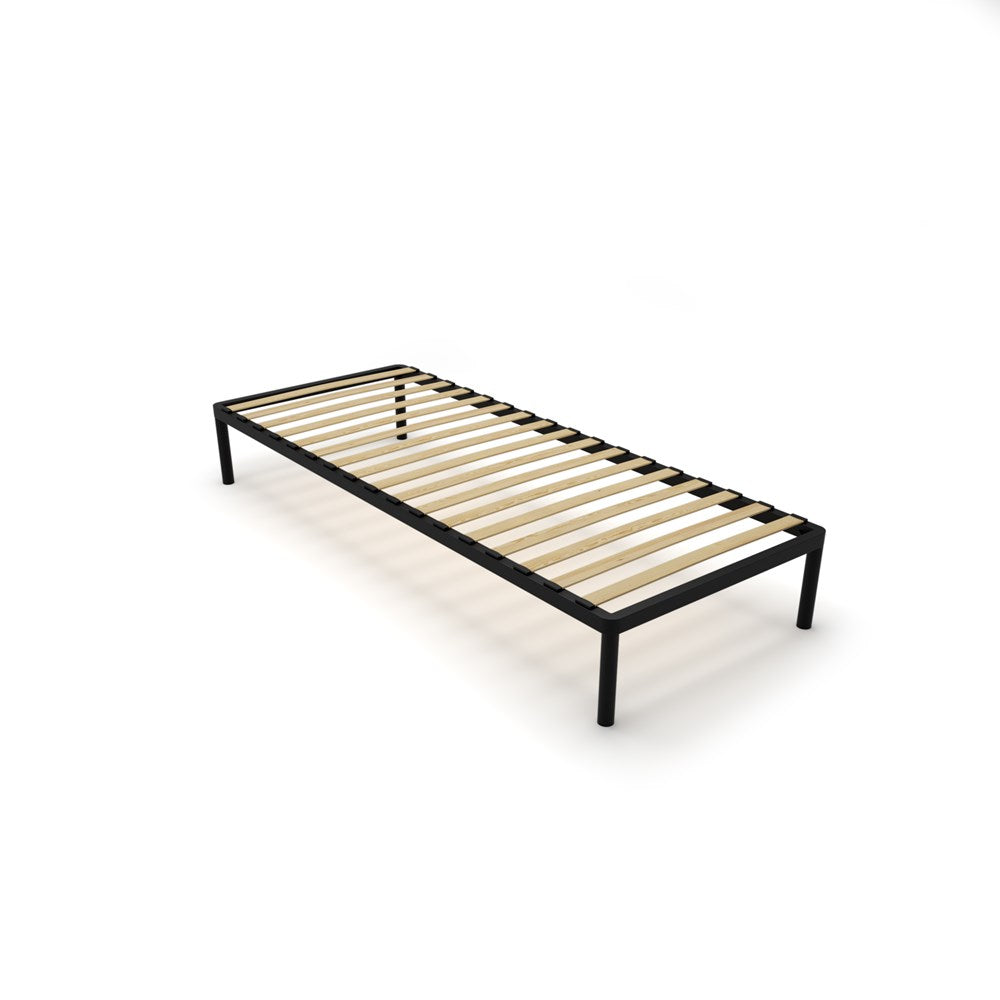 5-Stelaż Łóżka BED ALU 80x200 Metalowy Drewniane Listwy Nowoczesny CZARNY-5