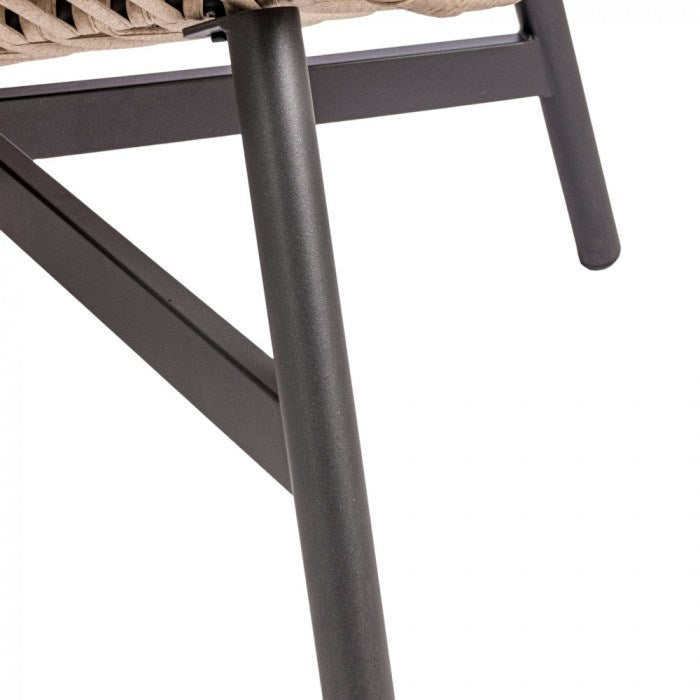 16-Fotel HOLAND Ogrodowy z Poduszką Rattanowy Stalowy 142 cm BEŻOWY-16