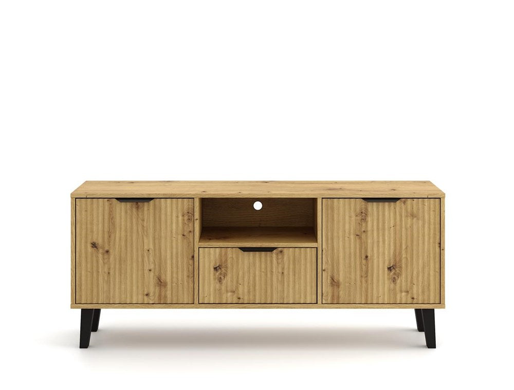 4-SZAFKA RTV Scandi 2D1S SLIM DĄB ARTISAN-4