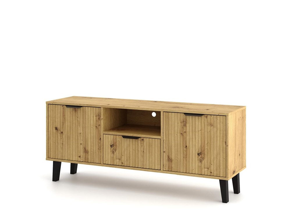 5-SZAFKA RTV Scandi 2D1S SLIM DĄB ARTISAN-5