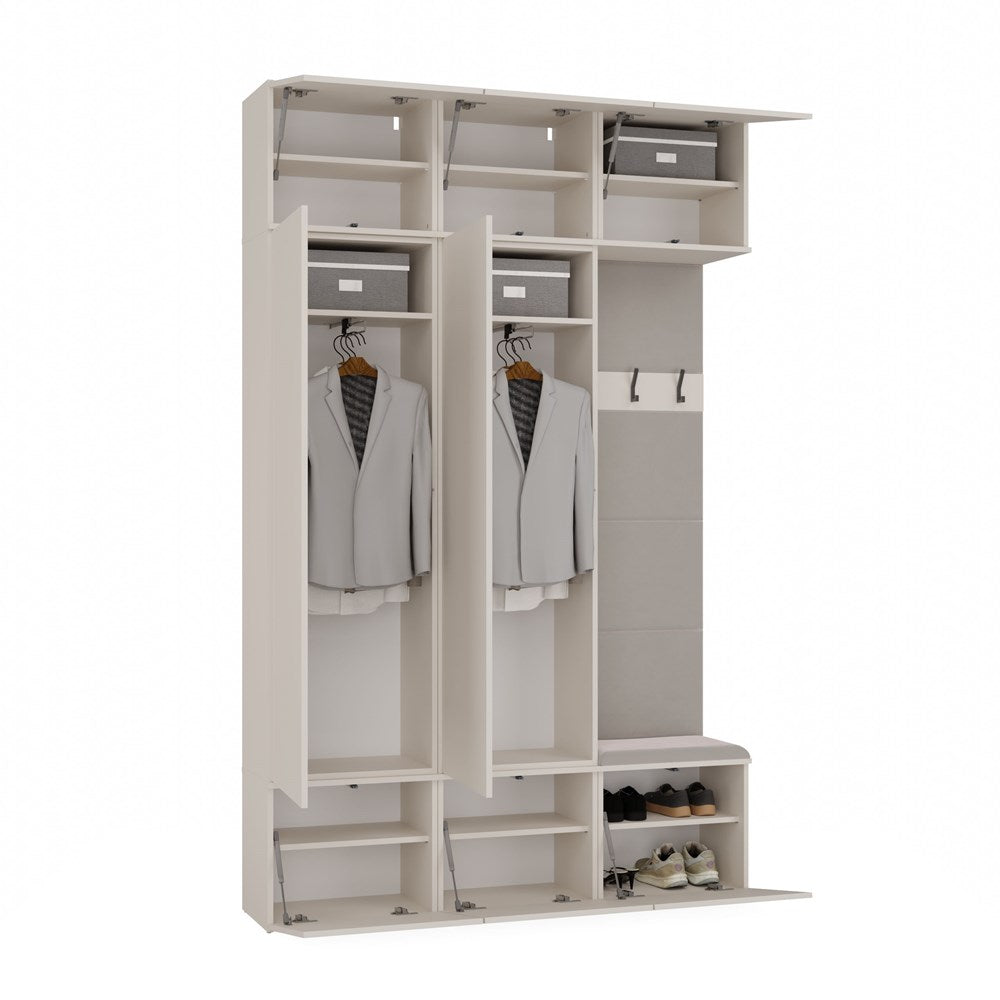 2-Garderoba HAGA III 2Sz1W KASZMIR BEŻ 2x Szafa + Wieszak-2