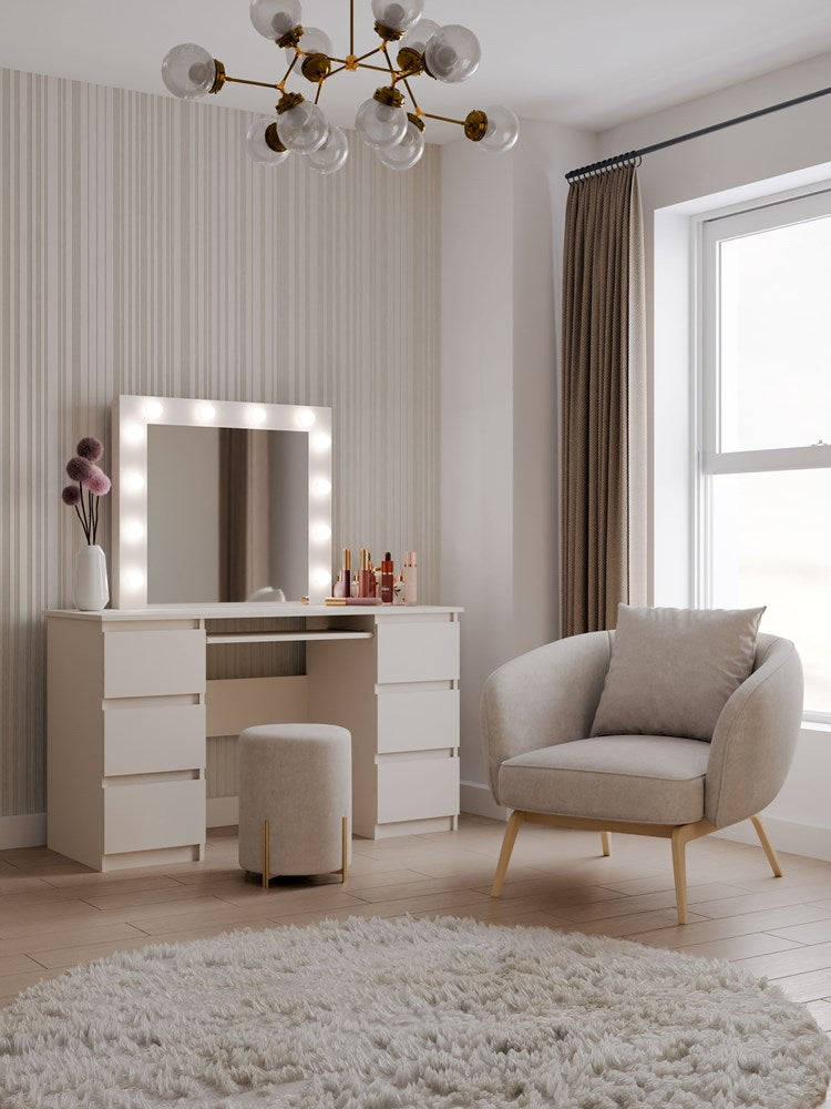 2-Zestaw Toaletka KUBA + LUSTRO MARINA KASZMIR BEŻ-2