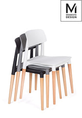 MODESTO ECCO chair black - polypropylene, beech base