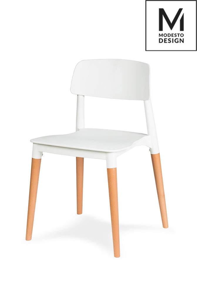 MODESTO ECCO chair white - polypropylene, beech base