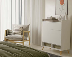 2-Komoda COLIN Szafka 2 Drzwi 1 Szuflada Z Nóżkami BIAŁY-2